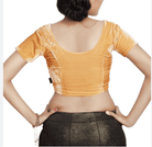 Velvet Gold Designer Stretchable Sari Blouse - BONYHUBblouses