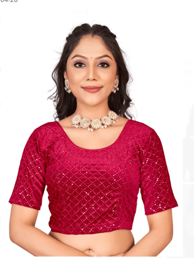 Velvet Stretchable Ready to Wear Saree Blouse - BONYHUBblouses