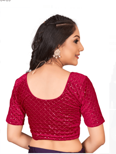 Velvet Stretchable Ready to Wear Saree Blouse - BONYHUBblouses