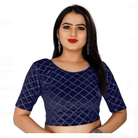 Velvet Stretchable Sequin Stitched Readymade Blouse - BONYHUBblouses