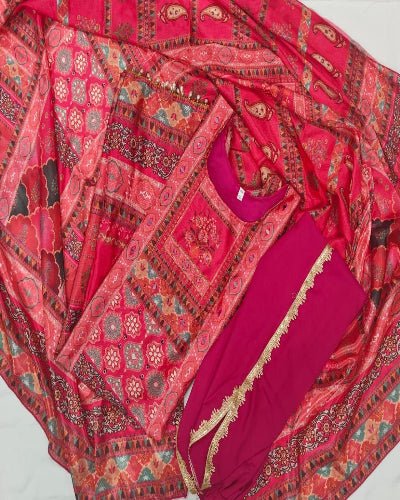 Viha Plus Size Pink Premium Printed Ethnic Dhoti Suit UK Next Day - BONYHUBSALWAR KAMEEZ