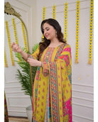 Viha Plus Size Yellow Jaipuri Design Salwar Suit UK Next Day - BONYHUBSALWAR KAMEEZ