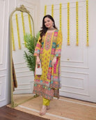 Viha Plus Size Yellow Jaipuri Design Salwar Suit UK Next Day - BONYHUBSALWAR KAMEEZ