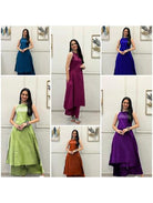 Violet Embroidered Co - ord Set with Kurta Pant (Set of 2) - BONYHUBSALWAR KAMEEZ