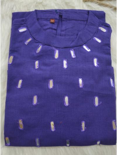 Violet Embroidered Co - ord Set with Kurta Pant (Set of 2) - BONYHUBSALWAR KAMEEZ