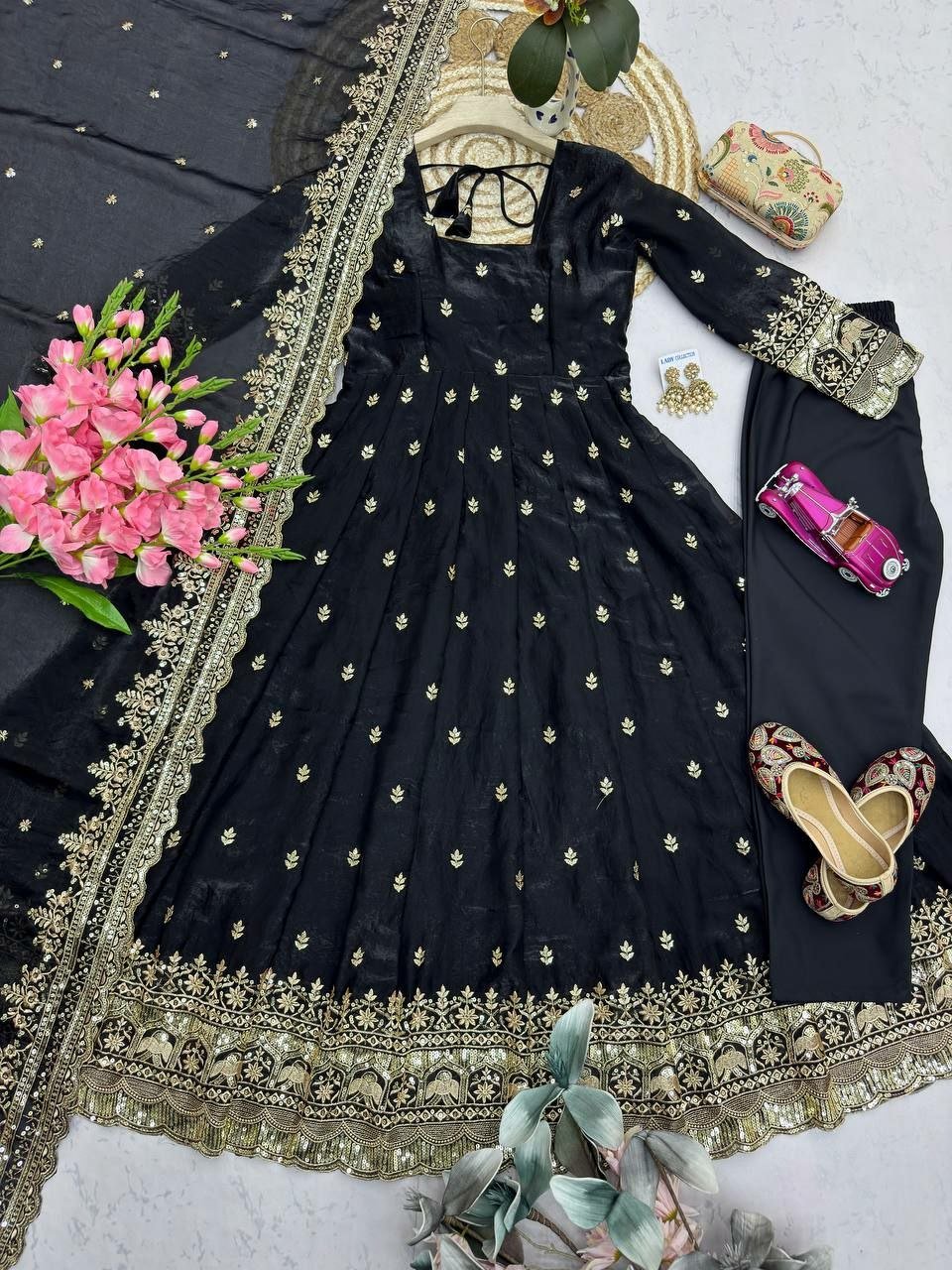 Wedding Anarkali Embroidered Salwar Suit for women - BONYHUBSALWAR KAMEEZ