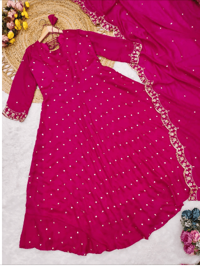 Wedding Designer Gown Anarkali Dupatta Qty2 pcs - BONYHUBSALWAR KAMEEZ