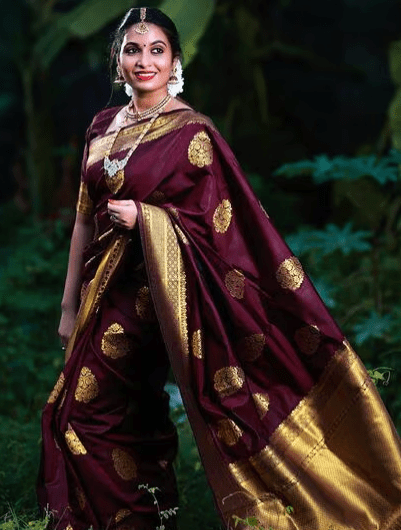 Wedding Litchi silk Saree - BONYHUBSAREE