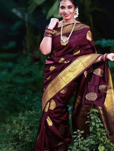 Wedding Litchi silk Saree - BONYHUBSAREE