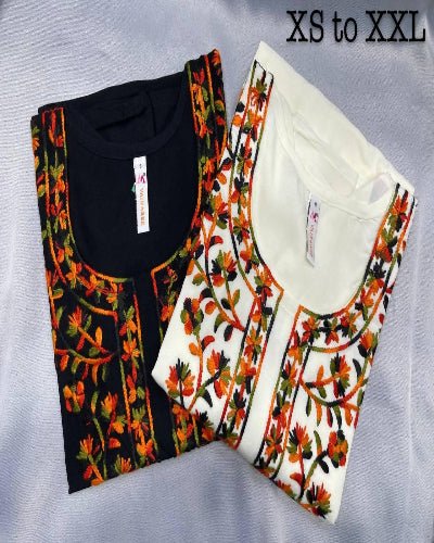 White Lucknowi Chikankari Kurti 1Pc - BONYHUBSALWAR KAMEEZ