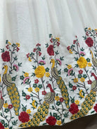 White Regal Chinon Thread Work Lehenga Choli Set - BONYHUBSALWAR KAMEEZ