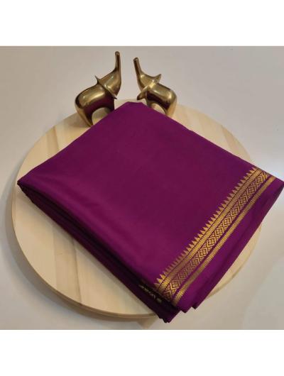 Wine Crepe Mysore Silk Saree - BONYHUBSAREE
