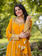 Yellow Georgette Full Heavy Embroidery Sequence Work Anarkali Suit Set - BONYHUBSALWAR KAMEEZ