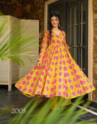 Yellow & Pink Full Sleeves Anarkali Pant Set Of 2 - BONYHUBSALWAR KAMEEZ