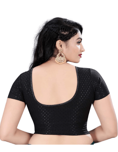 Black Stretchable Designer Readymade Saree Blouse - BONYHUBblouses