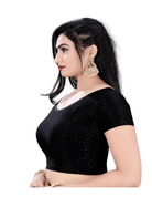 Black Stretchable Designer Readymade Saree Blouse - BONYHUBblouses