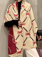 Designer Cream Red Horse Soft Wool Shawl for Woman - BONYHUBShawls