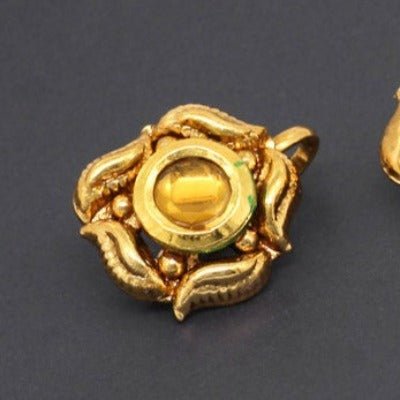 Floral Womens Gold Nose Ring Clipon - BONYHUBNOSE STUD