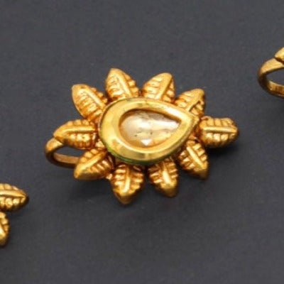 Leaf Designer Womens Gold Nose Ring Clipon - BONYHUBNOSE STUD