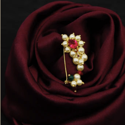 Maharashtrain Pearl Nath Nose Pin Clip On Mini - BONYHUBNOSE STUD