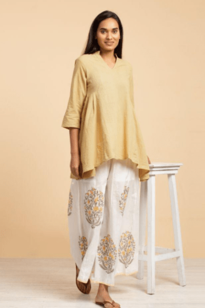Organic Women Mustard Kurta - BONYHUBORGANIC WOMEN KURTA