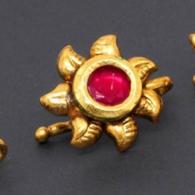 Petal Designer Womens Gold Nose Ring Clipon - BONYHUBNOSE STUD