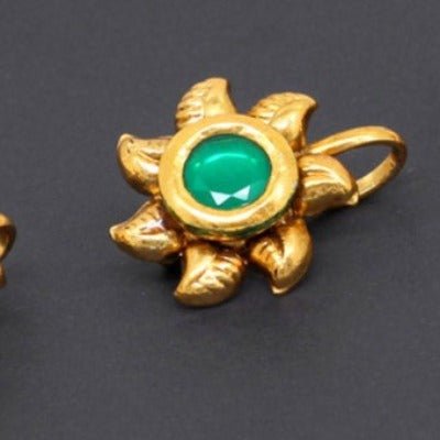 Petal Designer Womens Gold Nose Ring Clipon - BONYHUBNOSE STUD
