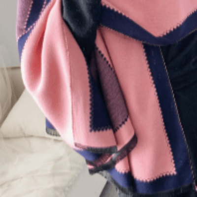 Pink Blue Designer Horse Soft Wool Shawl for Woman - BONYHUBShawls