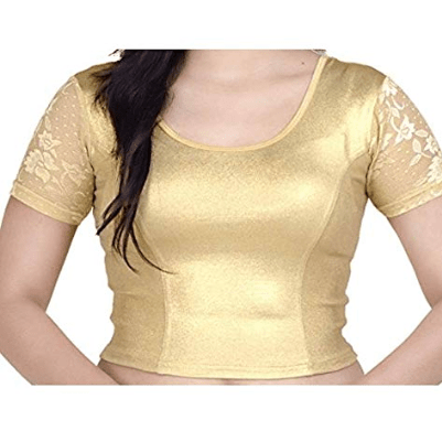 Readymade Stretchable Saree Blouse Gold Shimmer - BONYHUBblouses