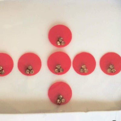 Red Medium Gold Diamond Fashion Bindi Sticker - BONYHUBBindi