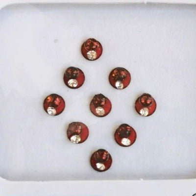 Red Round Diamond Fashion Bindi Sticker - BONYHUBBindi