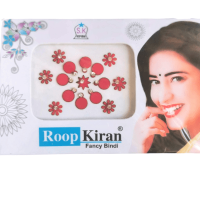 Red Round Floral Diamond Fashion Bindi Sticker - BONYHUBBindi