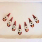 Red White Gold Diamond Fashion Bindi Sticker - BONYHUBBindi