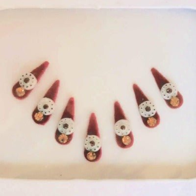 Red White Gold Diamond Fashion Bindi Sticker - BONYHUBBindi