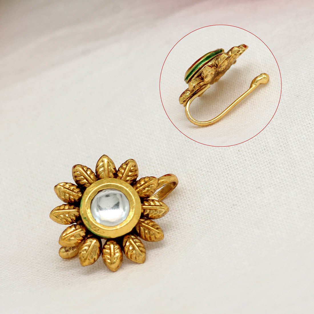 Sun Designer Womens Gold Nose Ring Clipon - BONYHUBNOSE STUD