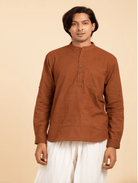 Vegan Natural Rustic Dye Mens Shirt - BONYHUBSALWAR